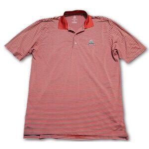 Turtleson Tour Performance Mens Polo Red M Congressional Striped Regular